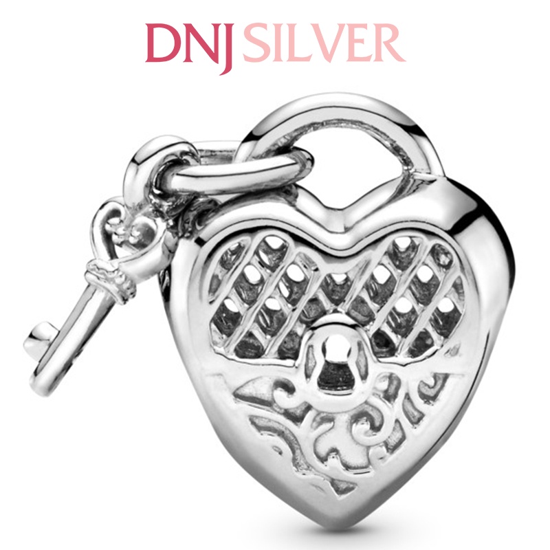 [Hàng cao cấp] Charm bạc 925 cao cấp, hàng chuẩn bạc - Charm Love You Heart Padlock thích hợp để mix vòng tay charm