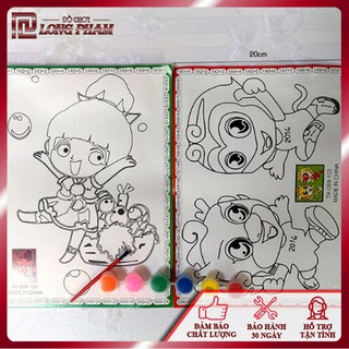 [LẺ GIÁ SỈ]Tranh tô màu nước cho bé 19 x 26 cm bộ 2 tranh