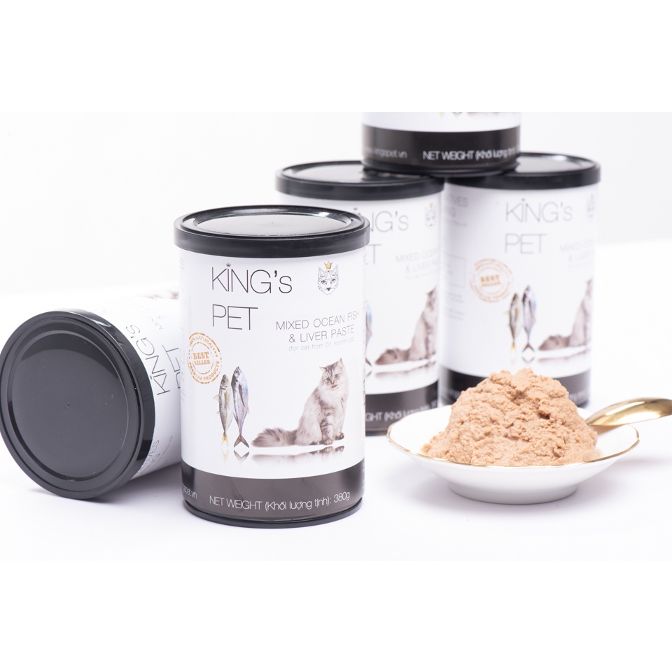 Pate KING’s PET cho chó mèo lon 380g - THÙNG 24 LON MIX