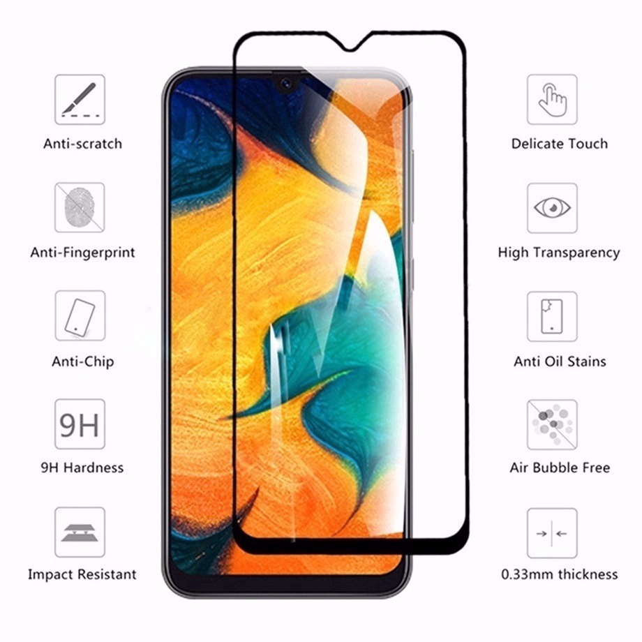 Samsung Galaxy A02s A12 A42 5G A21s A01 A50 A50s A30s A51 A71 M31 Note 10 S10 Lite A5 A7 J4 J6 J8 Plus 2018 9hd Kính Cường Lực Bảo Vệ Toàn Màn Hình Cho