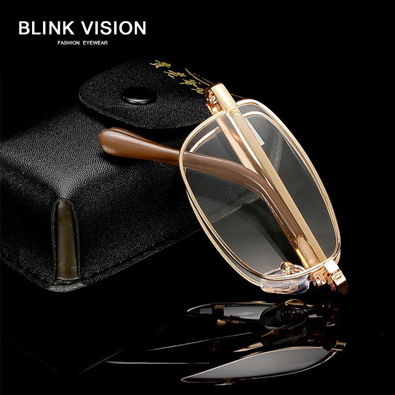 +1.00 ~ +4.00 Kính Đọc Sách Chống Mỏi Có Thể Gập Lại Cho Nam Nữ Viễn Thị Unisex Gấp Kim Loại Vàng Lão Thị Kính Mắt