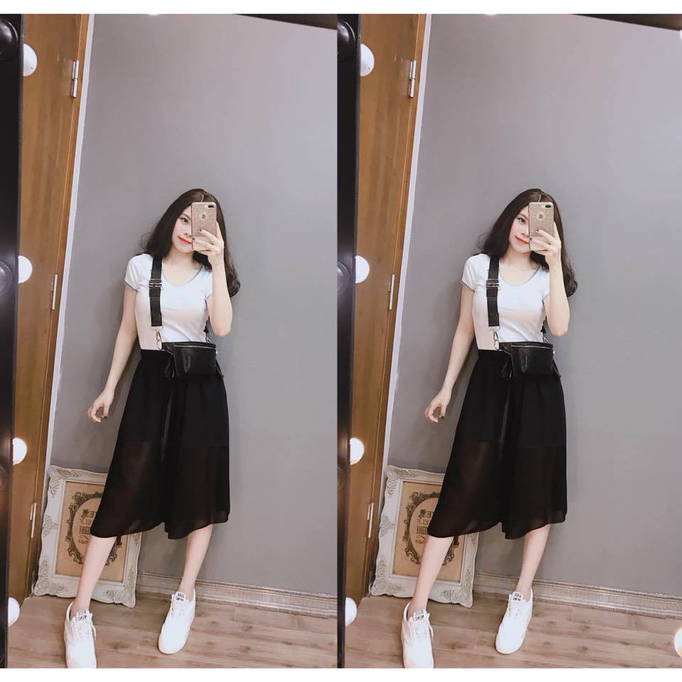 [ Xả Kho ] Quần ống rộng giả váy, quần giả váy 2 lớp cao cấp | BigBuy360 - bigbuy360.vn