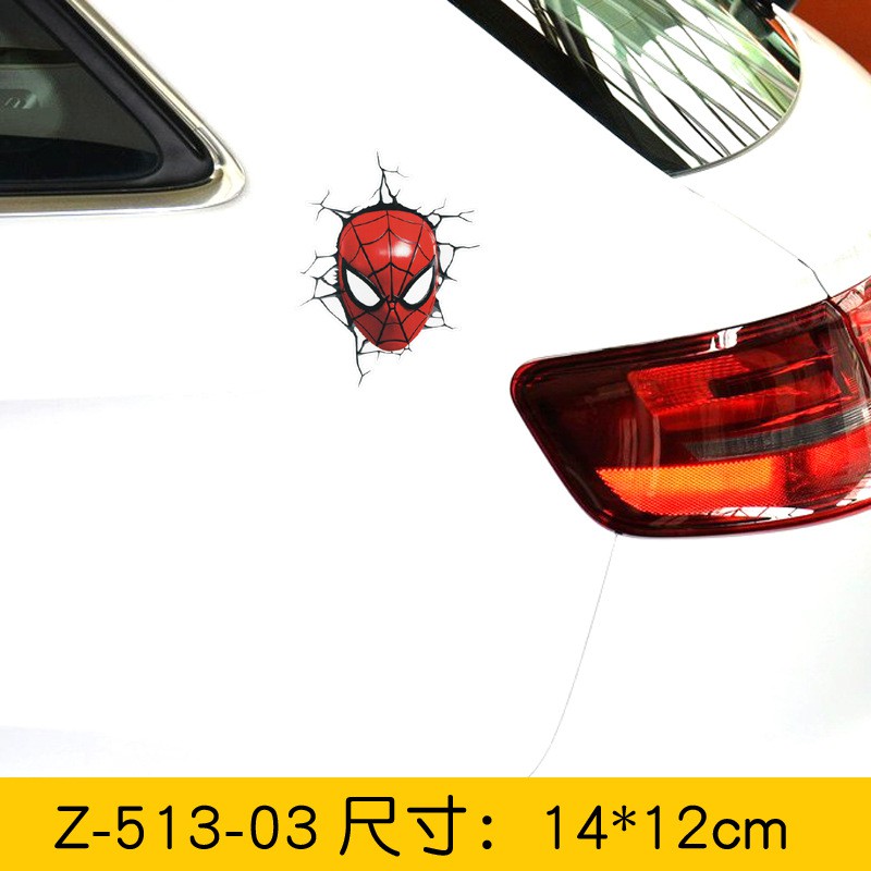 Miếng Dán Phản Quang Chống Nước Hình Avenger Star Wars Batman Ironman Captain America Vui Nhộn Trang Trí Xe Hơi Xe Máy