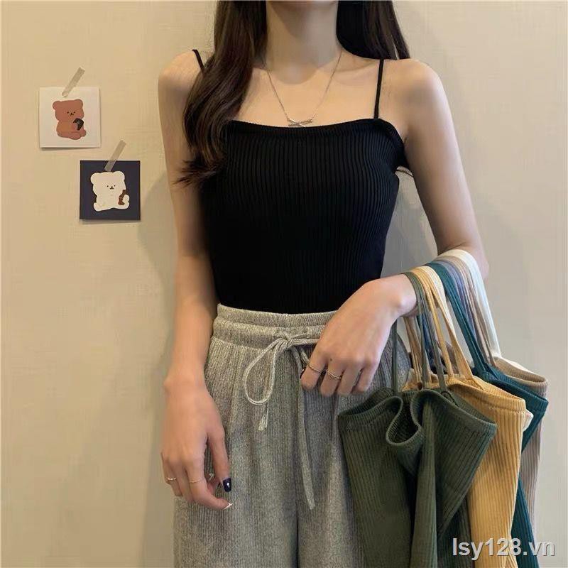 áo croptop✖❍[Single / Two Pieces] Phiên bản mùa hè của Hàn Quốc chiếc áo yếm nữ nhỏ màu camisole mỏng manh phụ ngắn đáy trễ