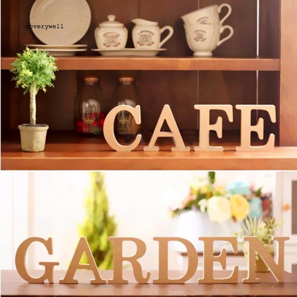 Chữ cái/trái tim/chữ &quot;&amp;&quot; bằng gỗ 10cm x 10cm x 1.5cm dùng trang trí