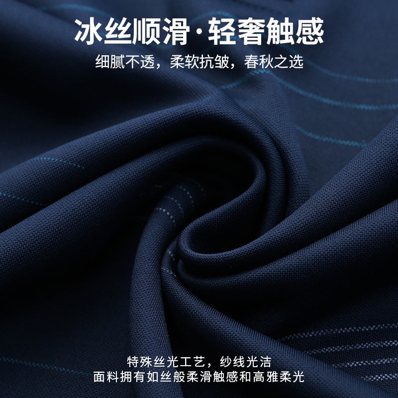 Áo polo Tay Dài Vải Lụa Lạnh Thời Trang Xuân Thu Cho Đàn Ông Trung Niên