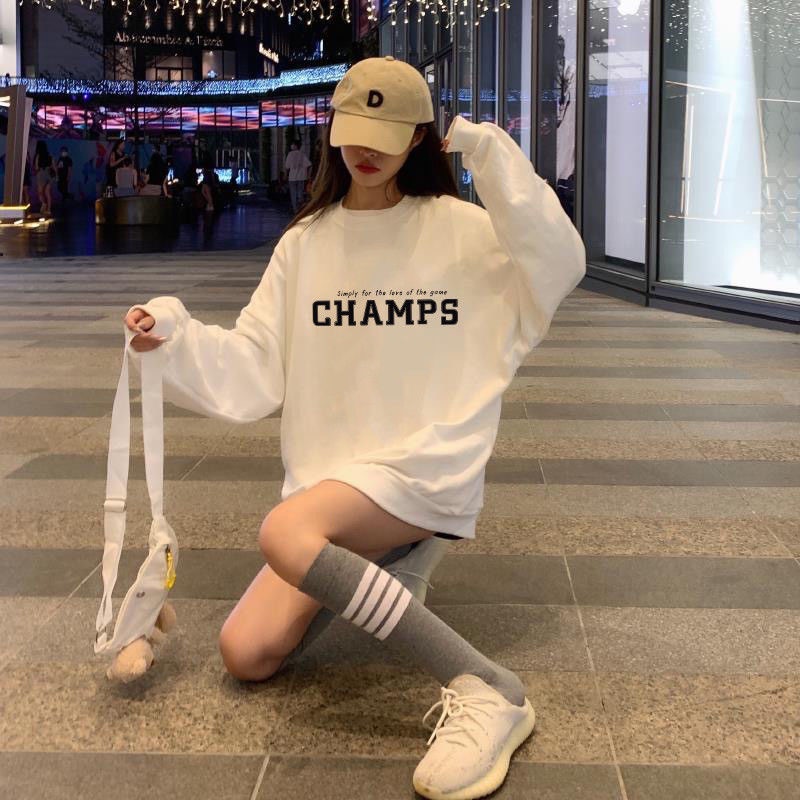 Áo sweater nỉ bông unisex CHAMPE H18