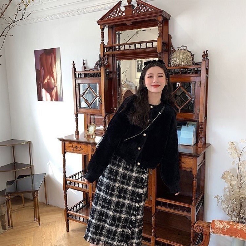 ÁO LEN LÔNG XÙ CADIGAN LÔNG KHUY NGỌC QCCC