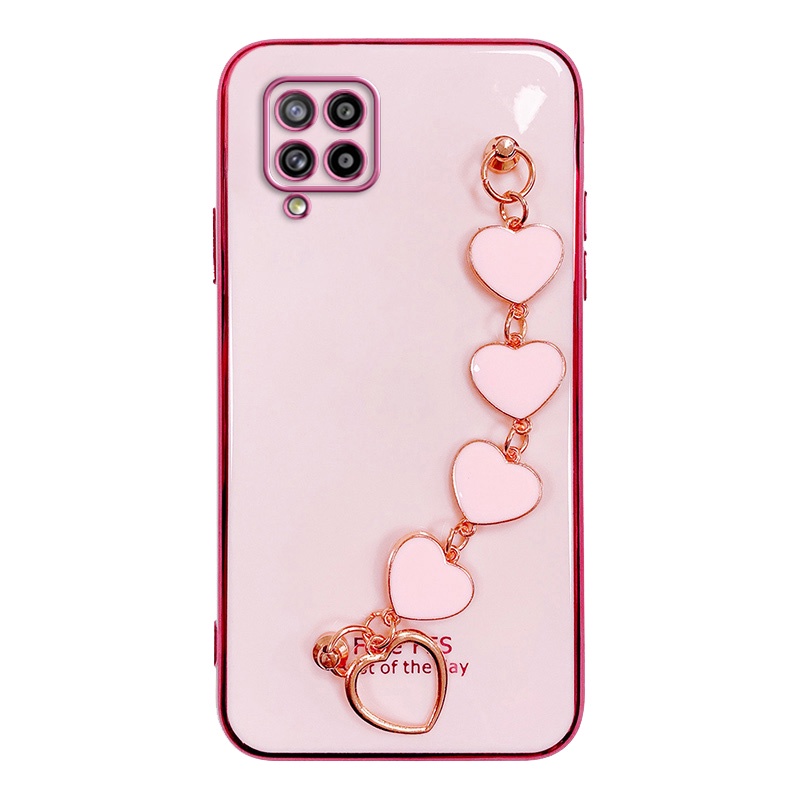 Ốp điện thoại silicon dẻo có vòng tay trái tim cho Samsung a12 samsung a11 a10s a21 a02s a10 a20 a30 4g