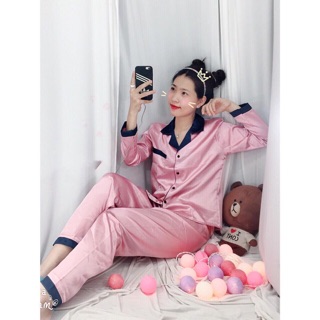 ĐỒ BỘ PIJAMA LỤA PHỐI-TAY DÀI QUẦN DÀI