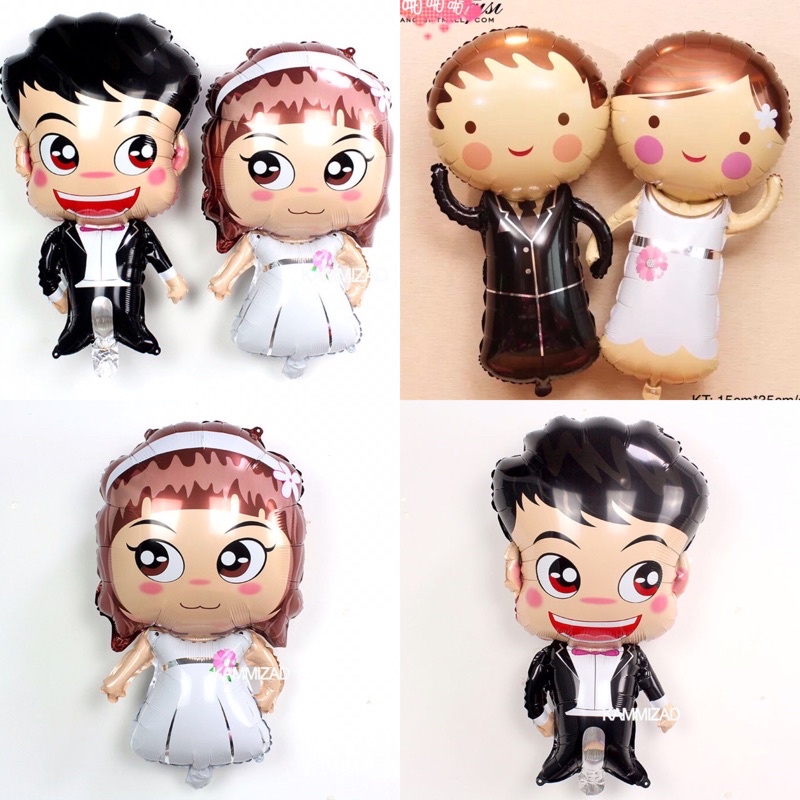 Bóng hình cặp đôi cô dâu chú rể trang trí phòng cưới các cỡ