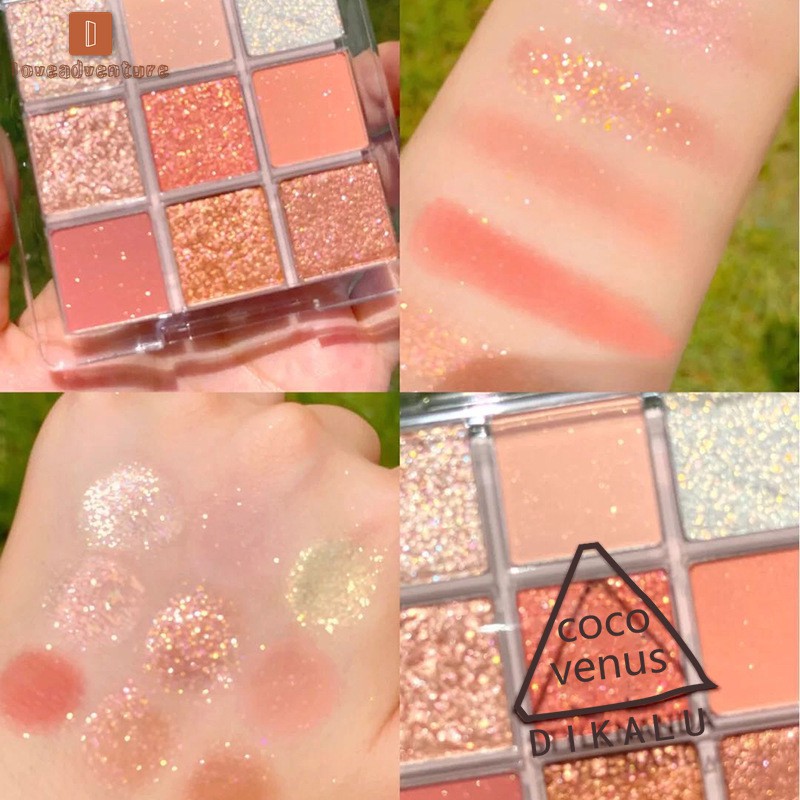 Bảng Phấn Mắt 9 Màu Dikalu Baby BB1 MMQ gồm 9 ô ánh nhũ xinh xắn | BigBuy360 - bigbuy360.vn