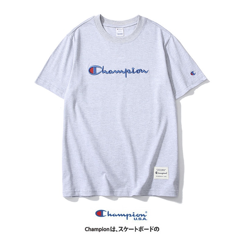 Áo thun Cotton ngắn tay Plus Size 8 màu CHAMPION dành cho nam và nữ