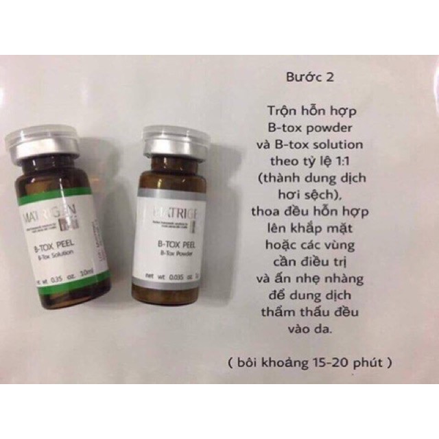 Bộ thay da sinh học B-Tox Peel bằng tảo Silic (bộ 2 màu 6 cặp tảo )