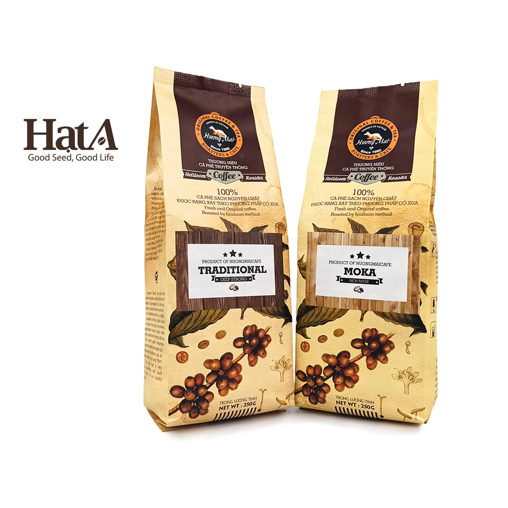 Cà phê rang xay Hương Mai Cafe Traditional Deep Strong 100% nguyên chất đậm đà hương vị truyền thống 250gr