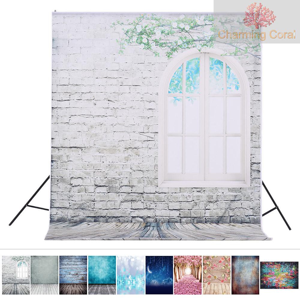 CTOY Andoer 1.5 * 3m/4.9 * 9.8ft Video Studio Photo Backdrop Background Digital Printed Blue Classic Wall Wooden Floor Pattern for Teenager Adult Kid Children Portrait Photography