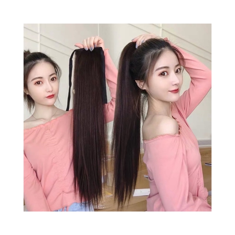 Tóc giả đẹp thời trang nữ ❇️FREESHIP ❇️ tóc giả cột thẳng dài 60cm thời trang ❇️