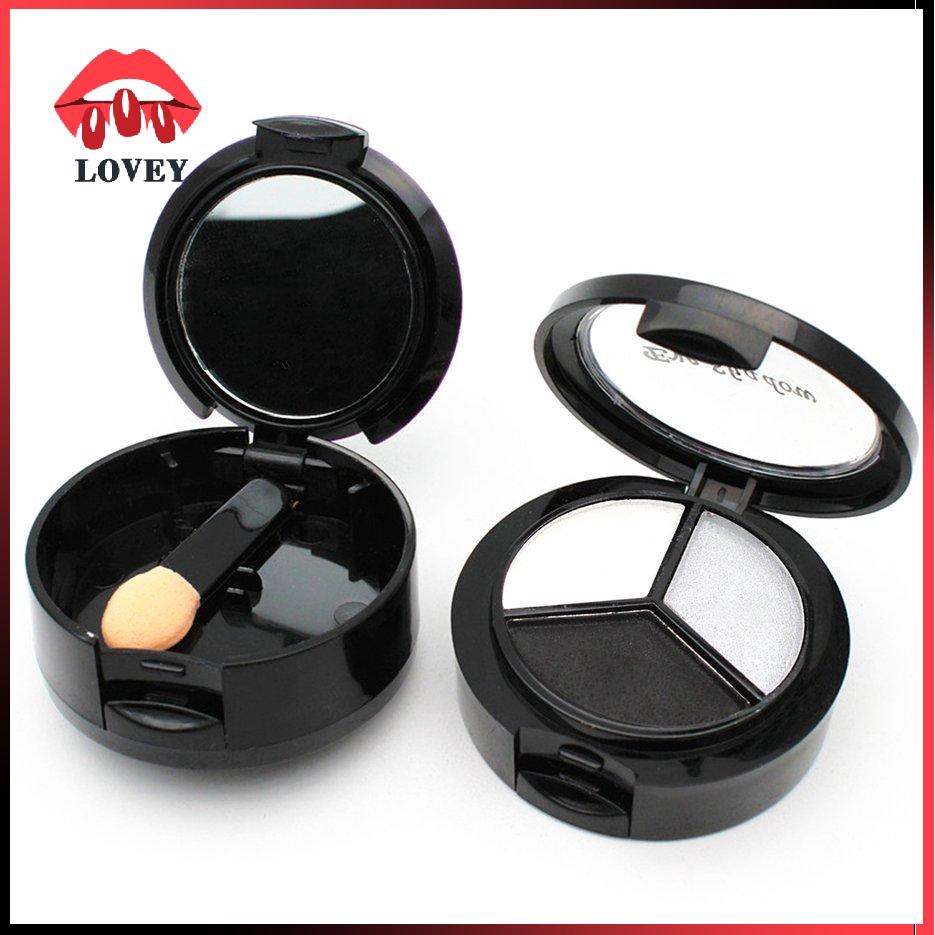 [Hàng mới về] Set bảng phấn mắt 3 màu kèm cọ và gương trang điểm nổi bật trẻ trung dành cho nữ | BigBuy360 - bigbuy360.vn