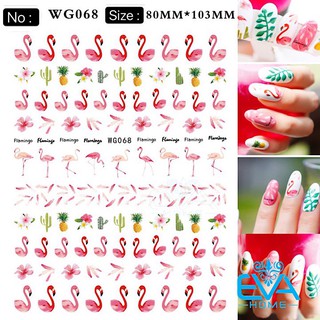 Miếng Dán Móng Tay 3D Nail Sticker Hoạ Tiết Chủ Đề Mùa Hè Với Trái Cây Nhiệt Đới Và Hồng Hạc WG068
