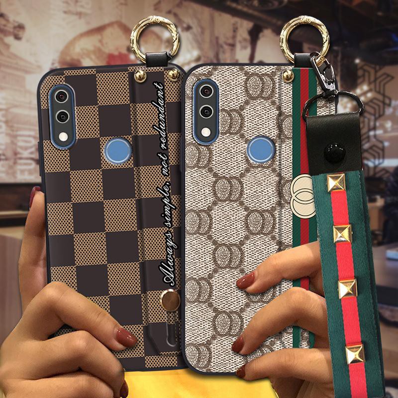 Ốp Lưng Tpu Mềm Họa Tiết Sọc Caro Có Dây Đeo Tay Cho Vsmart Star 4