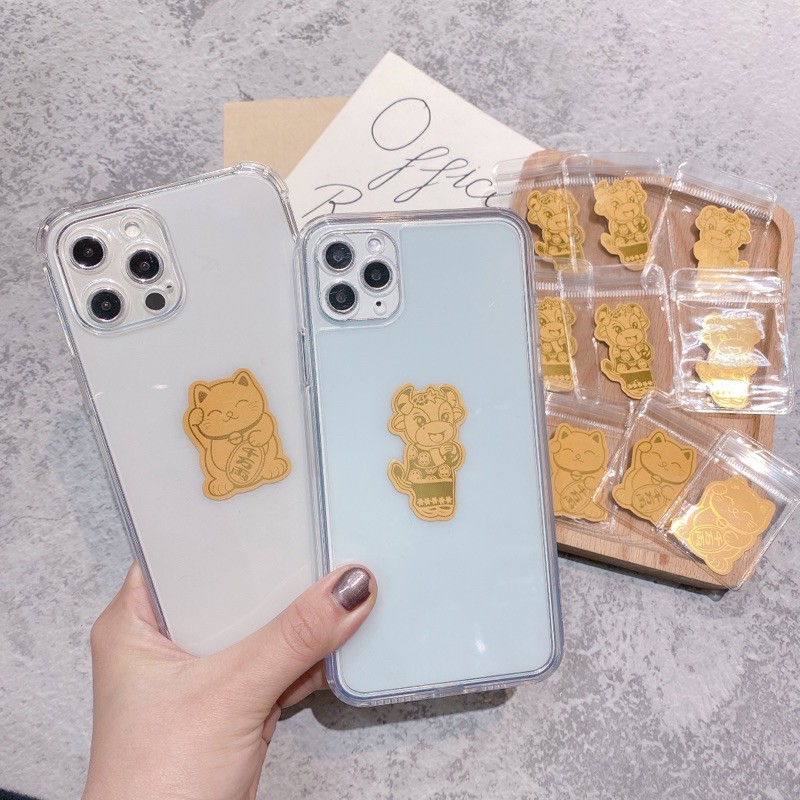 Miếng Dán Mèo Thần Tài Phát Tài Phát Lộc Cầu May (Dán Trang Trí Hoặc Để Trong Ví)