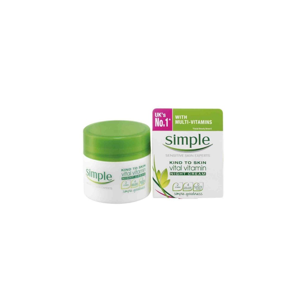 Kem dưỡng da: Simple Kind To Skin Vital Vitamin Night Cream 50ml