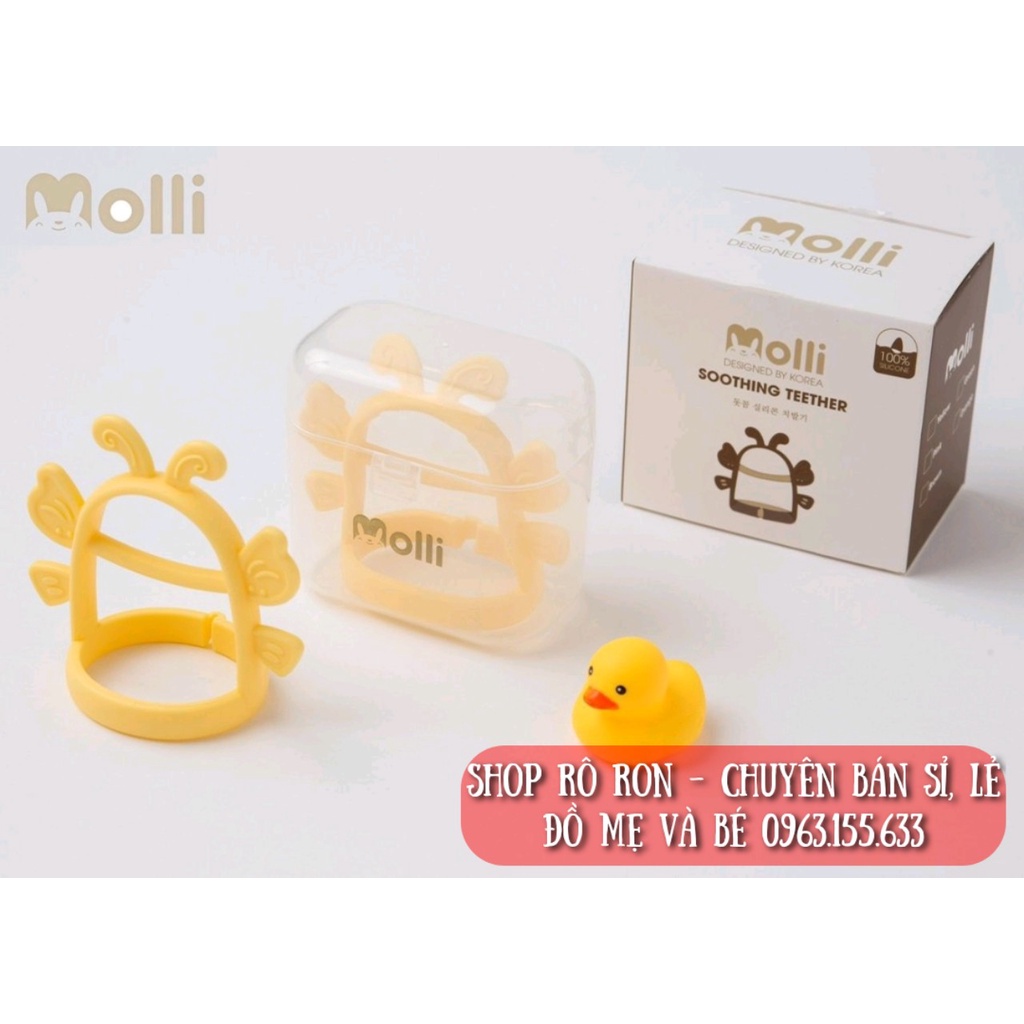 Gặm nướu silicon cao cấp MOLLI ButterFly tặng kèm hộp đựng - Gặm nướu cầm tay siêu mềm - Shop Rô Ron