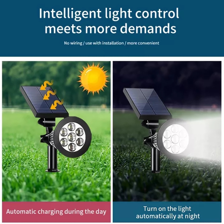 Đèn Led 7 Bóng Sử Dụng Năng Lượng Mặt Trời Tự Động Thay Đổi Màu Sắc Chống Thấm Nước Trang Trí Sân Vườn