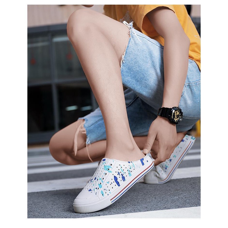 Xăng đan Đế Bằng Chống Trượt Họa Tiết Graffiti Thời Trang Mùa Hè Dành Cho Nam