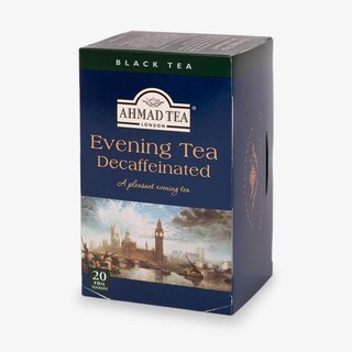 Trà đen khử caffein - Trà buổi tối AHMAD - Ahmad Decaffeinated Evening Tea (túi lọc có bao thiếc - 20 túi/hộp)