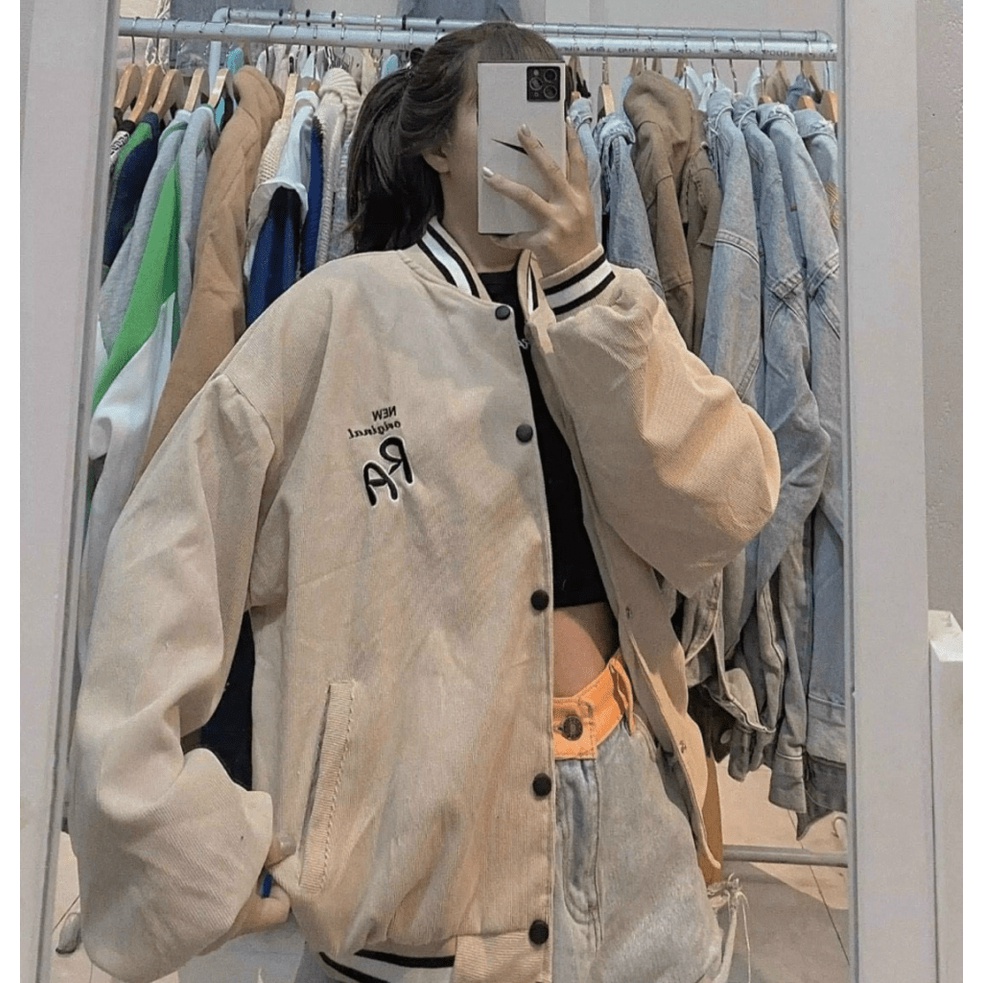 Áo Khoác Nhung Form Rộng, Kiểu Dáng Hàn Quốc Nhiều Màu Thêu AR Siêu Xinh- TP993 [NewUnisex]