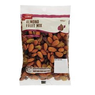 COMBO 2 GÓI HẠNH NHÂN KẾT HỢP TRÁI CÂY - COLES ALMOND FRUIT MIX 400gr/gói