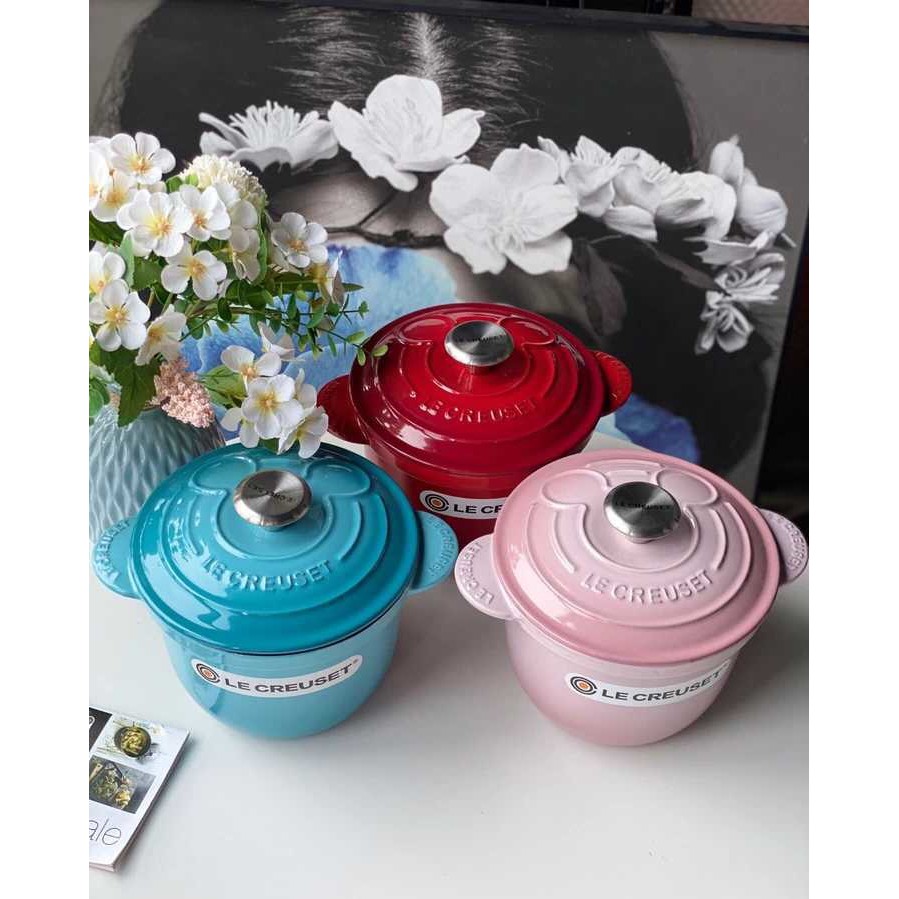 Nồi Le Creuset- Pháp\ Nắp Micky Nồi gang tráng men dáng cao chống tràn đường kính 18cm cao 13.5