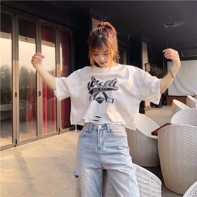 FREESHIP 50K - Áo Thun CROPTOP WILD.HOCKEY Ulzzang Nữ