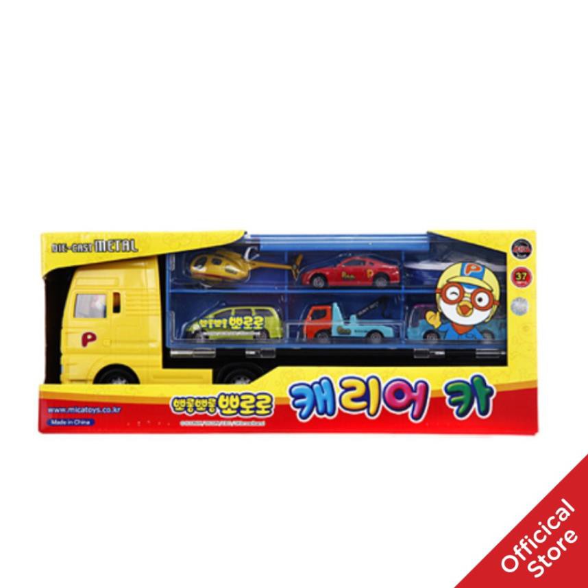 Xe Kéo Pororo Metal Carrier With 6 Mini Cars 35cmx8.5cmx14.3cm