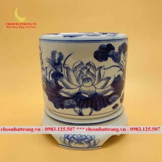 Bát hương xanh lam sen