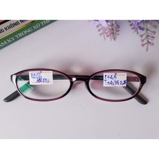 Kính lão (kính viễn) si Nhật, mắt phải + 4.5 độ, mắt trái + 4.75 độ, tròng mắt cao cấp chống ánh sáng xanh.