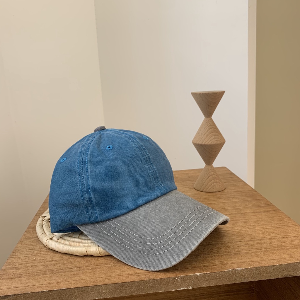 Nón Denim Vintage Phong Cách Hàn Quốc - Mũ Lưỡi Trai Denim Phối Màu