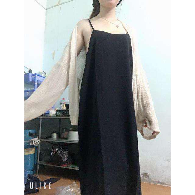 Váy hai dây, đầm hai dây - chất đũi lụa trơn basic nữ 🌸🌸🌸 Ảnh và video thật | BigBuy360 - bigbuy360.vn