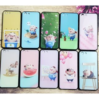 Ốp lưng Oppo A83 Viền dẻo lưng bóng hình chú heo dễ thương