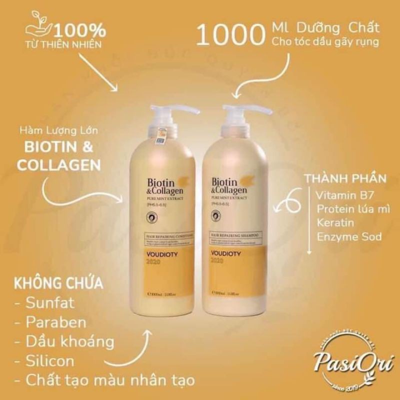 Cặp Dầu Gội Xả Biotin Collagen Vàng | Phục Hồi Kích Thích Mọc Tóc ⚜️Hàng Chính Hãng 500ml | BigBuy360 - bigbuy360.vn
