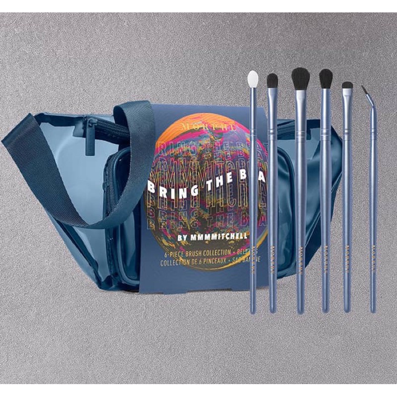 BỘ CỌ TRANG ĐIỂM MẮT MORPHE BRING THE BEAT BY MMMMITCHELL 6 PIECE BRUSH COLLECTION + BELT BAG.