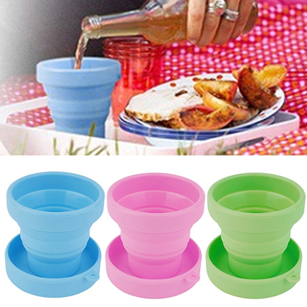 yafeixM Drinking Cup Eco-friendly Unbreakable Candy Colors Collapsible Foldable Silicone Drinking Water Cup for Home Travel Camping