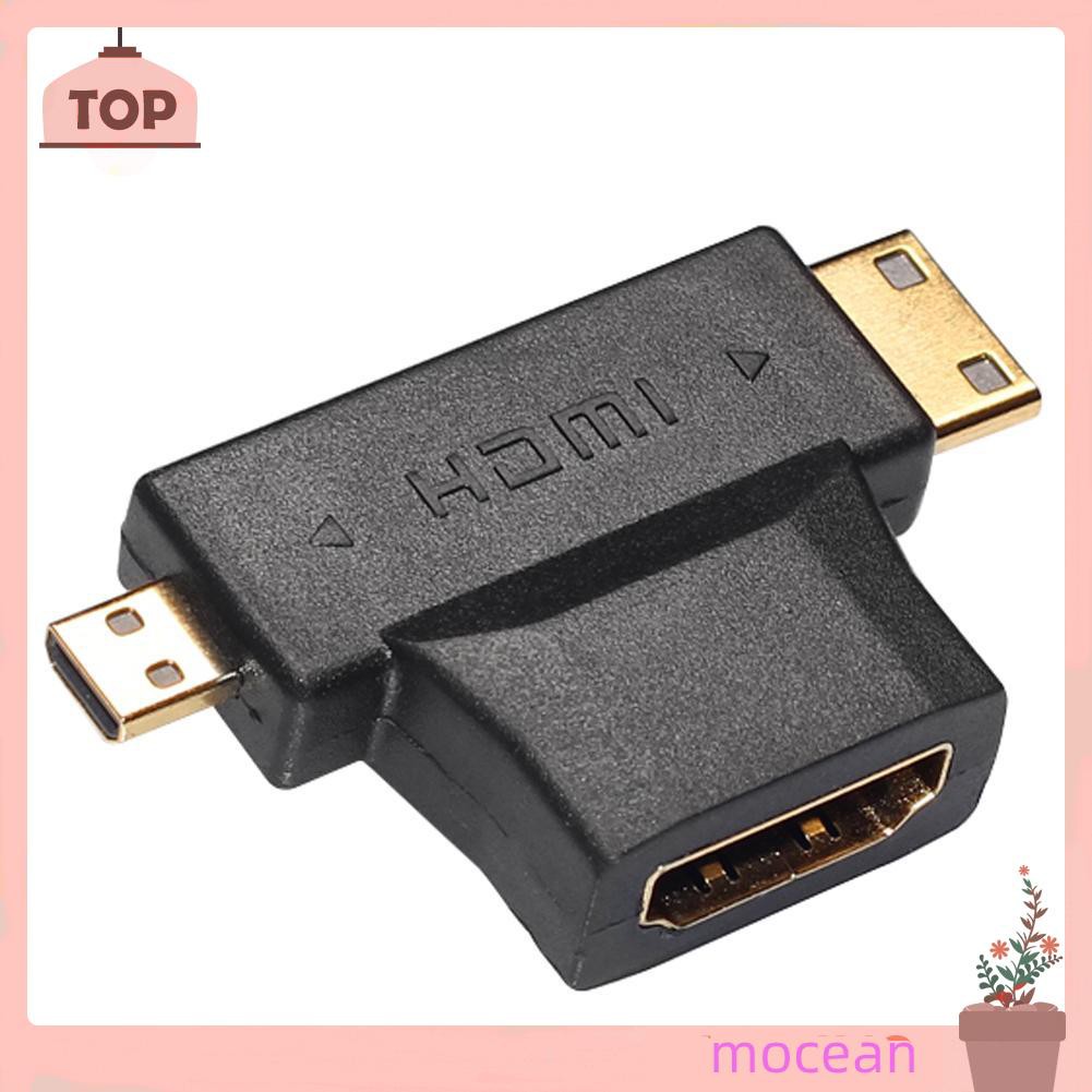 3 Đầu Chuyển Đổi Hdmi Cái Sang Mini Hdmi 2 Trong 1 Đa Chức Năng 90 Độ