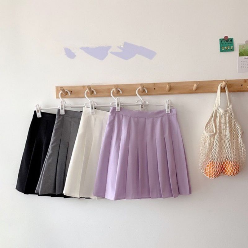 Chân váy xếp ly Tennis trơn,ngắn dáng chữ A nữ hot trend, có quần trong,Đồng phục nhóm siêu cute//Thương Thương shop.