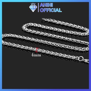 Dây chuyền nam đẹp inox cao cấp thời trang rẻ titan thép không gỉ bông dừa ahihi.official kích cỡ 4mm trắng PTDCNA173
