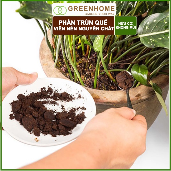 Phân trùn quế viên nén Lavamix, bao 1kg, nguyên chất bổ sung dinh dưỡng cho cây, hoa, cải tạo đất |Greenhome