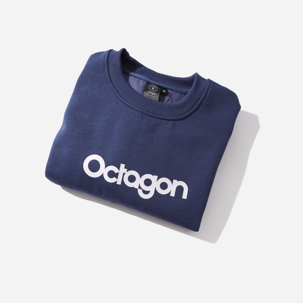 Áo Sweater Form Rộng OCTAGON ESSENTINAL Nỉ Bông Màu Xanh Navy | BigBuy360 - bigbuy360.vn