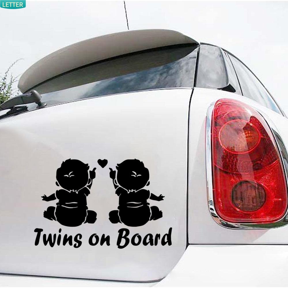1 Sticker Dán Trang Trí Xe Hơi Chữ &quot;Twins Baby On Board&quot;