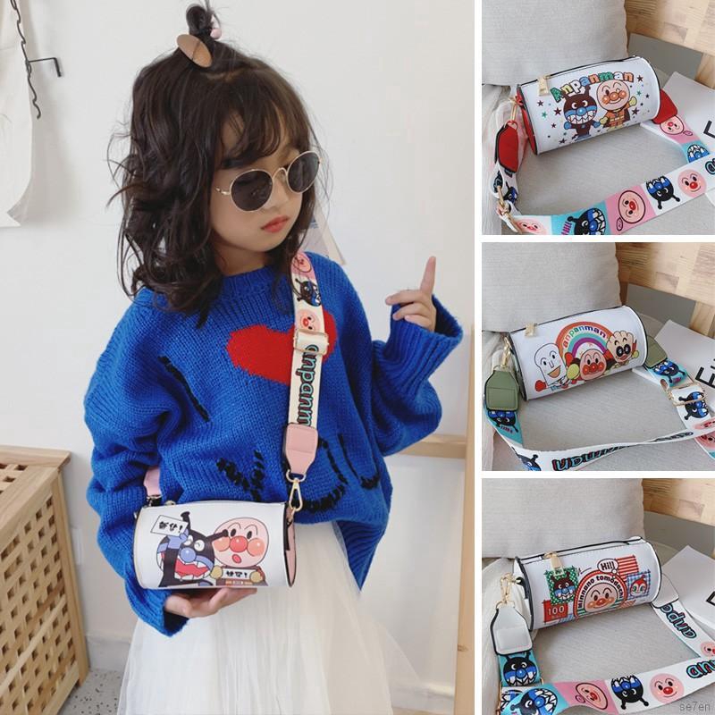 Túi Đeo Chéo Se7En Chất Liệu Da Pu In Họa Tiết Hoạt Hình Dễ Thương Cho Bé Gái